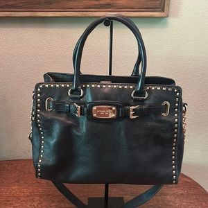 Michael Michael Kors Hamilton Whipstitched Black Pebbled Leather EW Tote